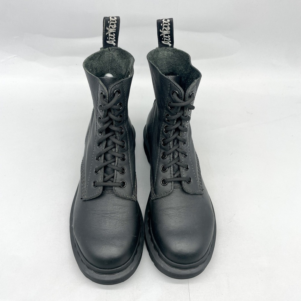 Dr Martens 1460 Pascal Mono Womens 6 Black Leather Combat Boots Goth Grunge Punk - Picture 3 of 11